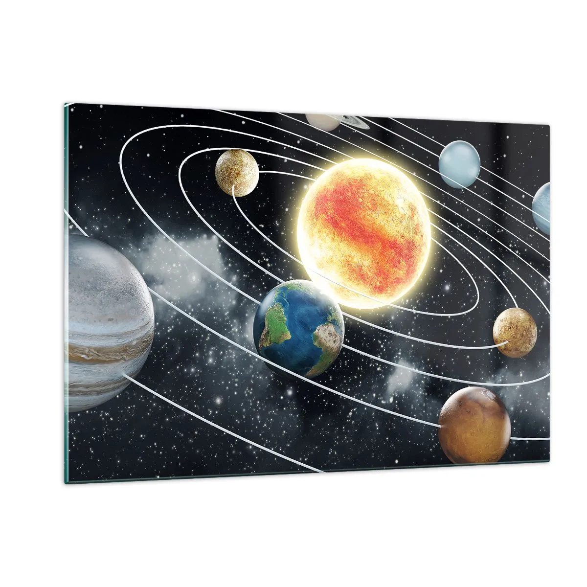 Schilderen op glas - Kosmische dans - 120x80 cm