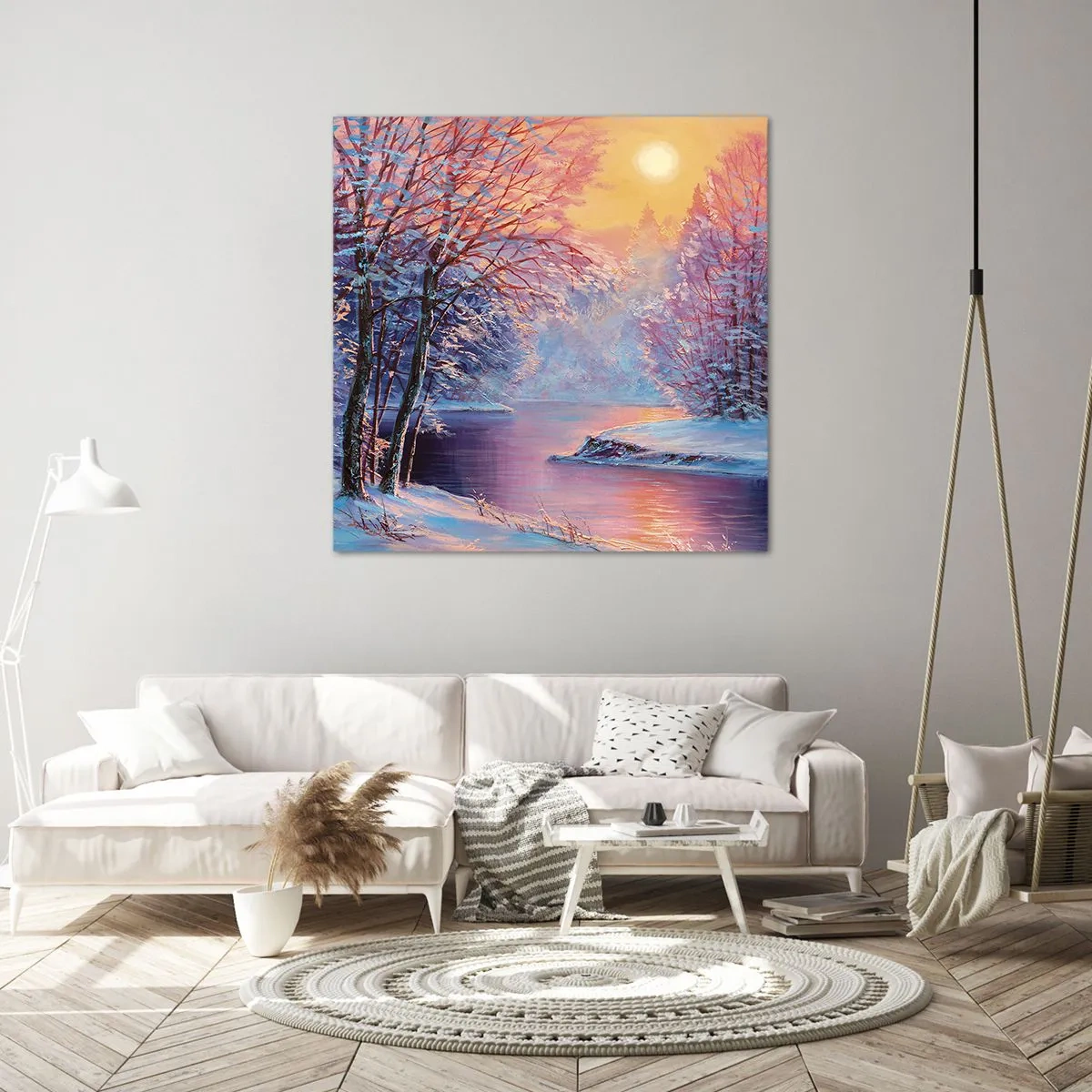 Schilderen op canvas - De kleuren van de winter - 70x70 cm