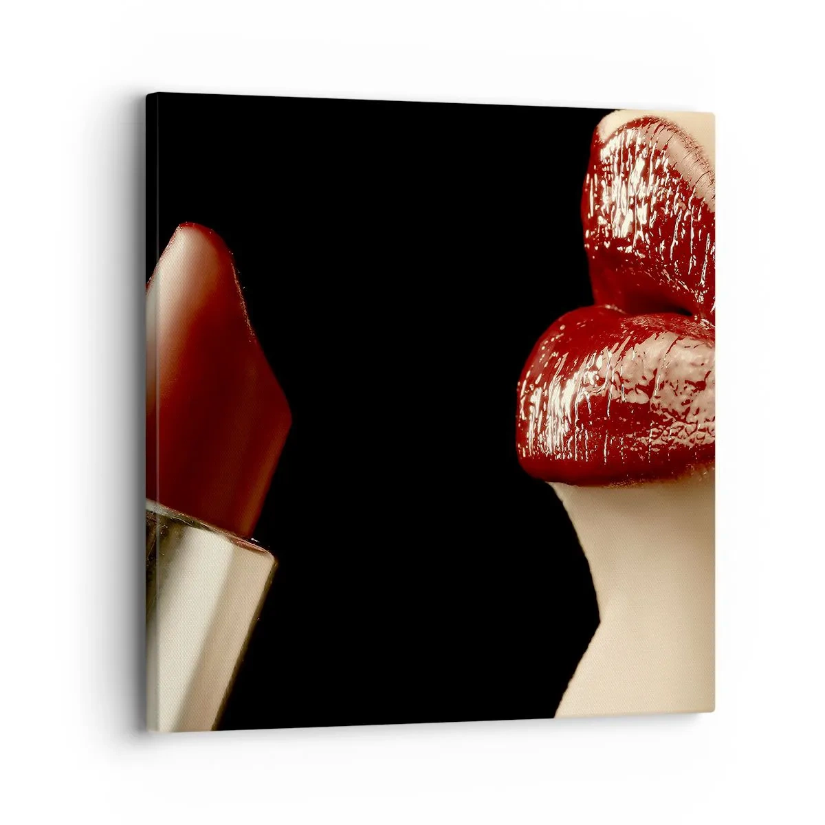 Schilderen op canvas - Sensualiteit en schittering van karmijn - 30x30 cm