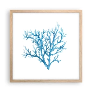 Een poster in een licht eiken lijst - Nautische filigraan - 40x40 cm