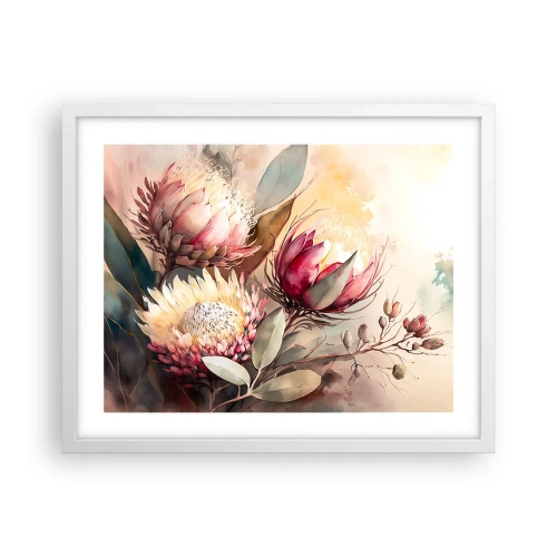 Poster in een witte lijst - In profiel en en face - 50x40 cm