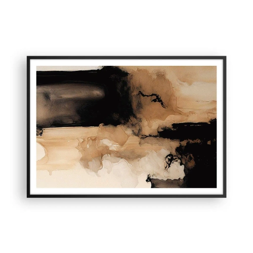 Poster in een zwarte lijst - Intrigerende abstractie - 100x70 cm