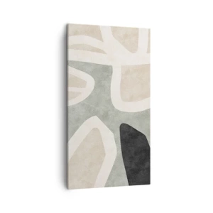 Schilderen op canvas - Compositie met een zwart motief - 45x80 cm