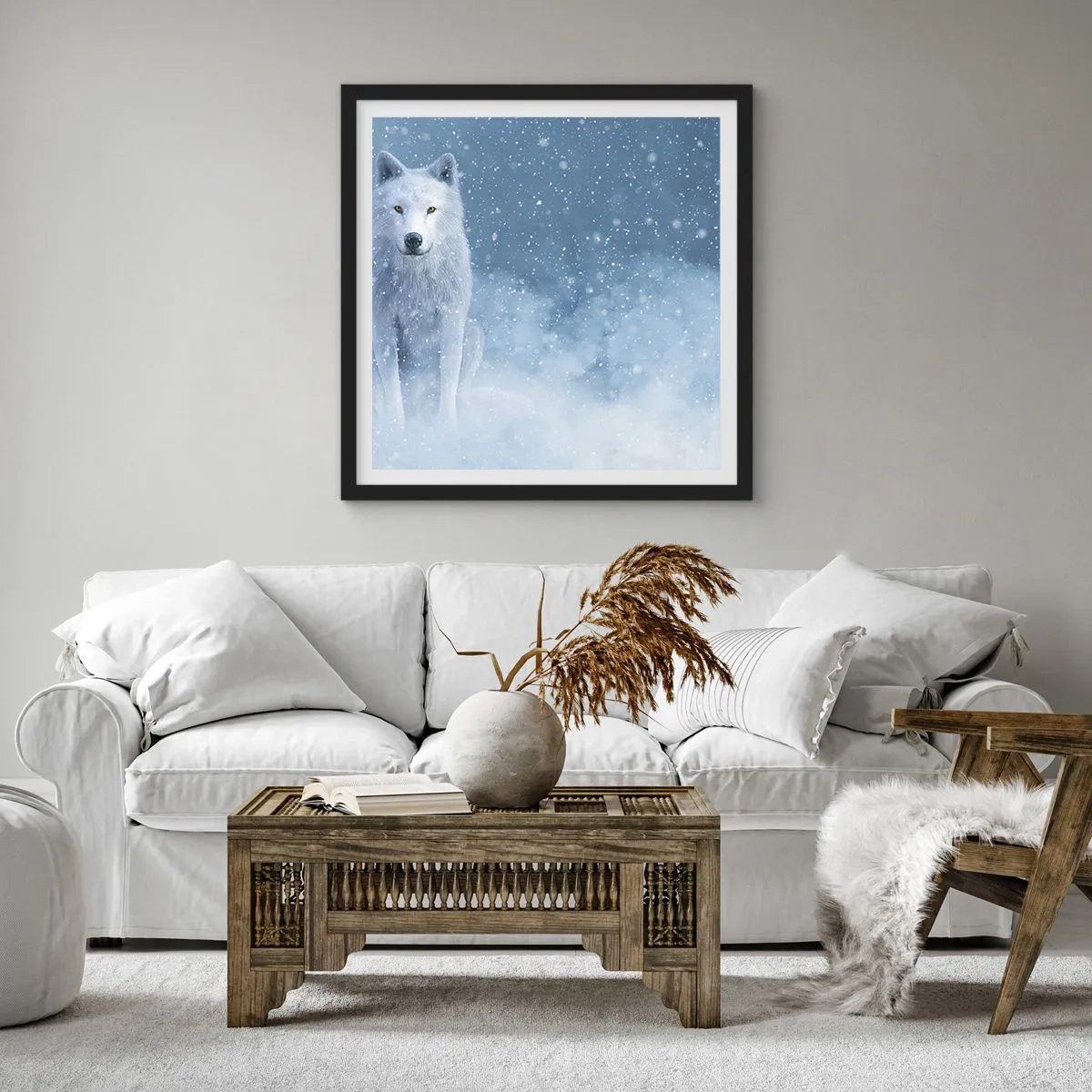 Poster in een zwarte lijst - In winterse sferen - 50x50 cm