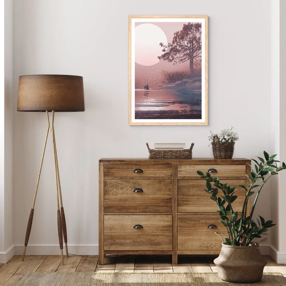 Een poster in een licht eiken lijst - nacht wonderen - 50x70 cm