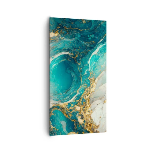 Schilderen op canvas - Compositie met goudaders - 65x120 cm