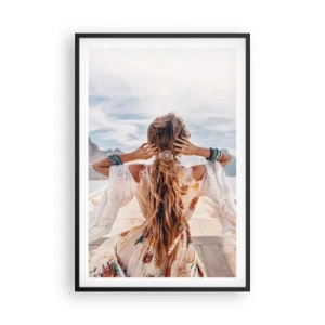 Poster in een zwarte lijst - Op weg naar geluk - 61x91 cm