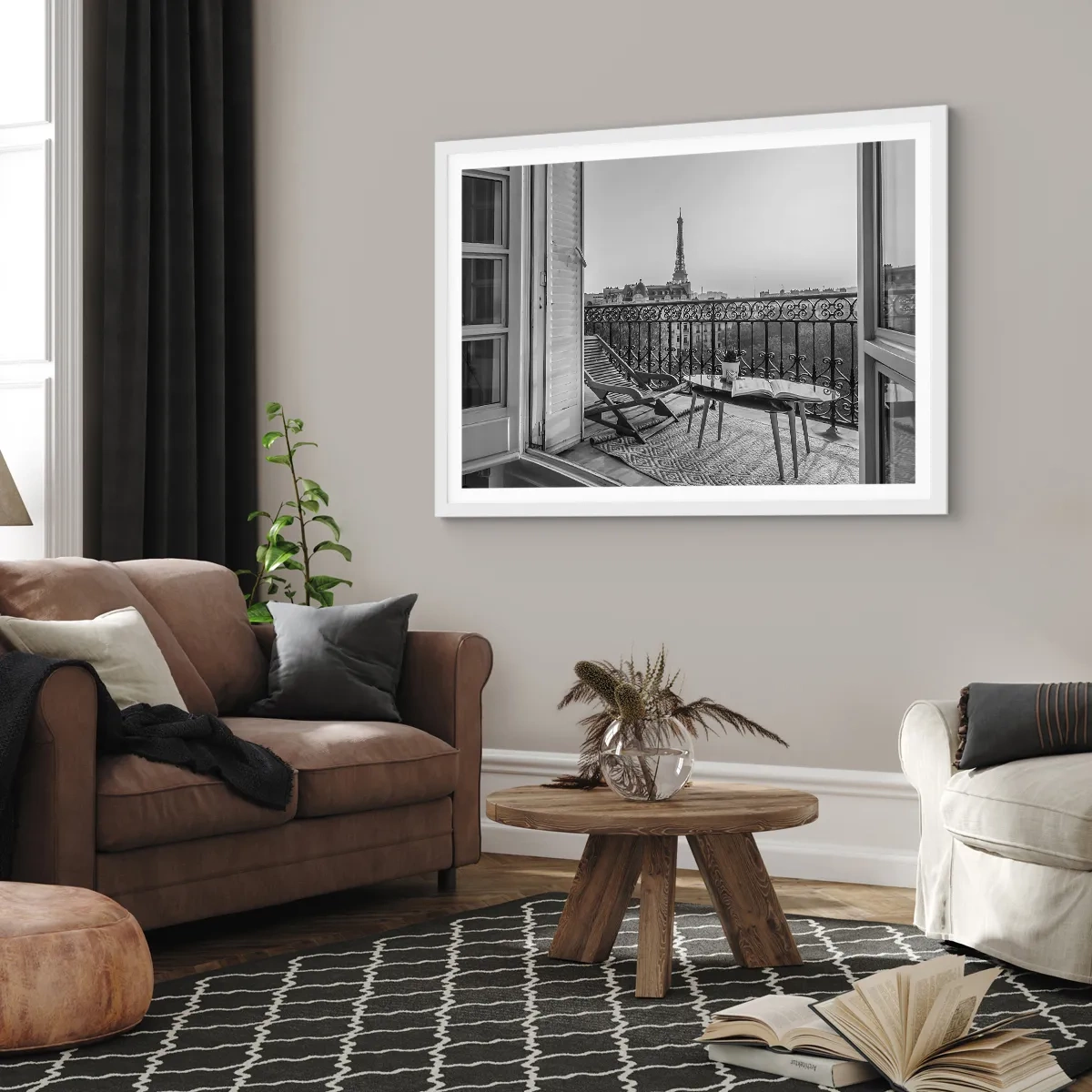 Poster in een witte lijst - Parijs' namiddag - 70x50 cm