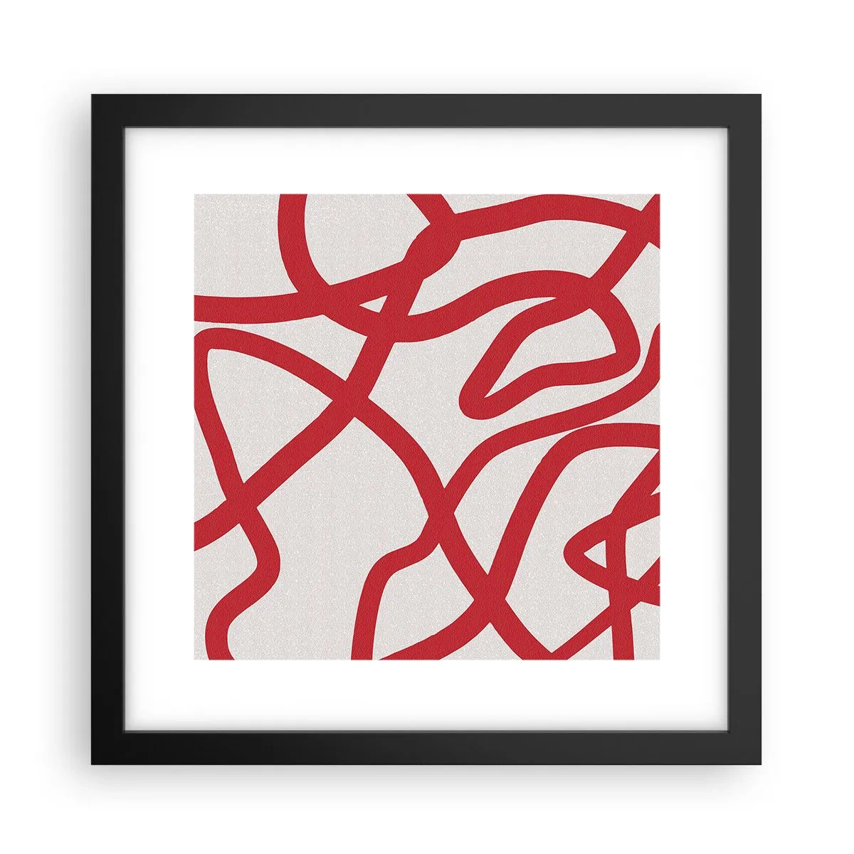 Poster in een zwarte lijst - Rood op wit - 30x30 cm