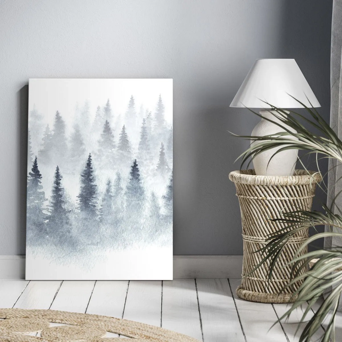 Schilderen op canvas - Gehuld in mist - 45x80 cm