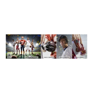 Fotobehang Monster Premium Canvas - Veldgladiatoren - Sport, Atleet, Voetbal - 100x30 cm