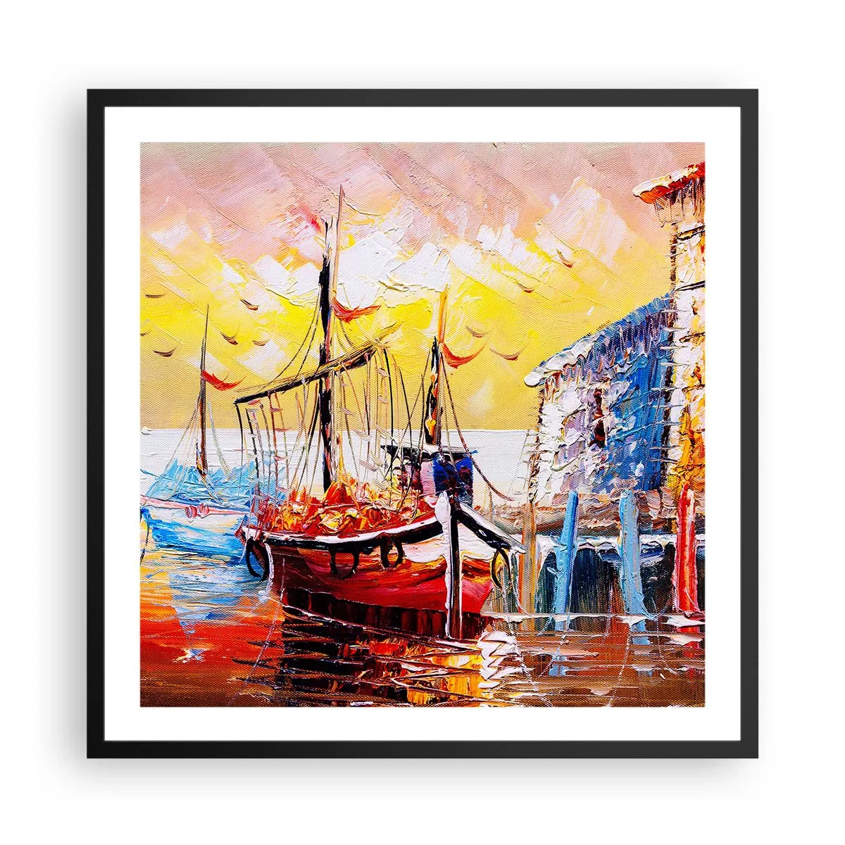 Poster in een zwarte lijst - Gelukkige terugkeer - 60x60 cm