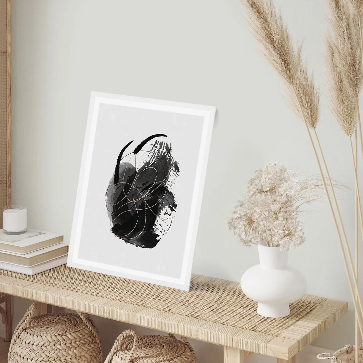 Poster in een witte lijst - Gemaakt uit zwart - 30x40 cm
