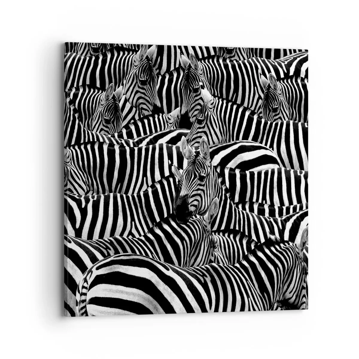 Schilderen op canvas - Groepsportret met strepen - 70x70 cm