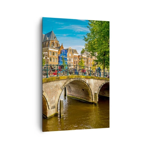 Schilderen op canvas - Lente aan de gracht - 80x120 cm