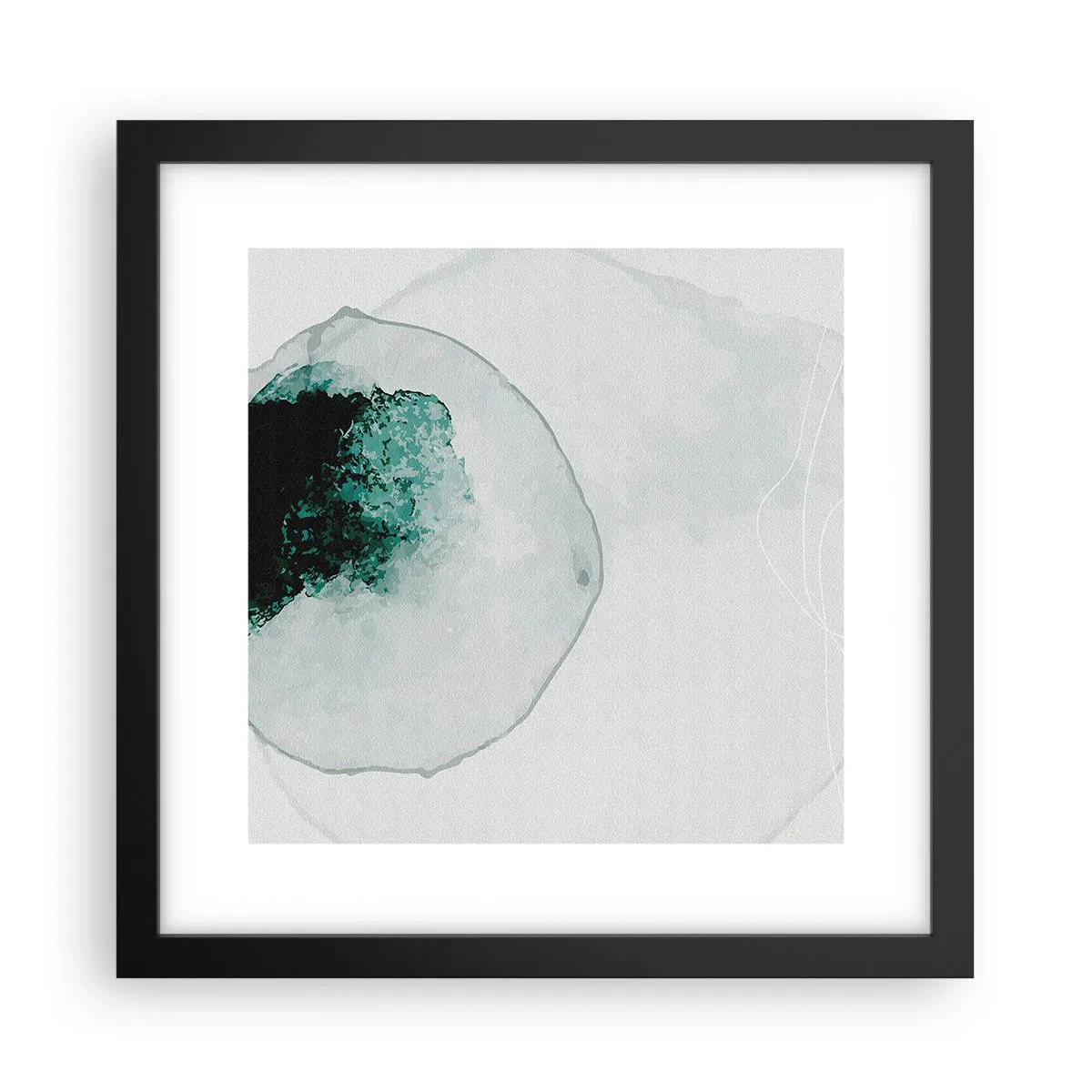 Poster in een zwarte lijst - In een druppel water - 30x30 cm