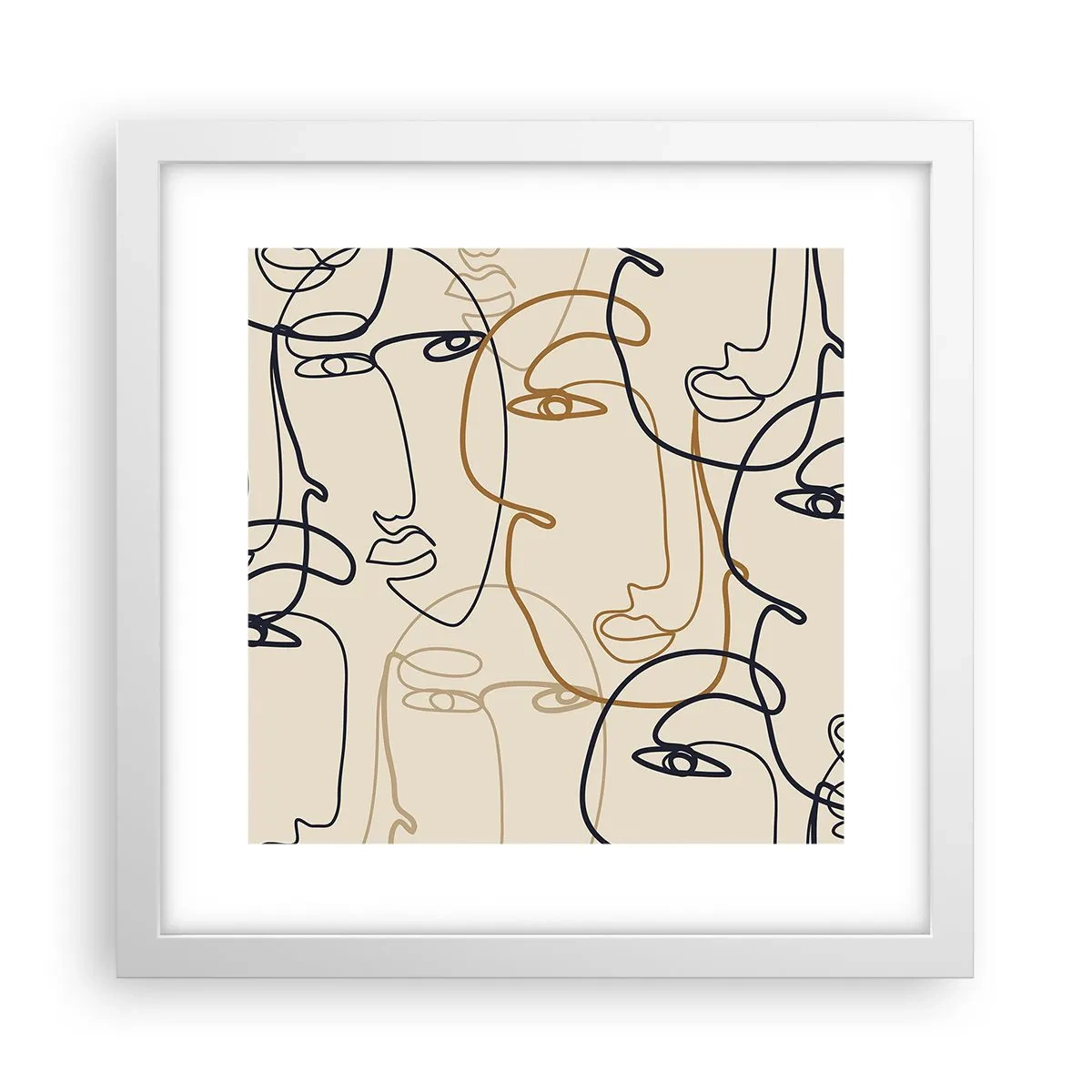 Poster in een witte lijst - Het portret is vermenigvuldigd - 30x30 cm