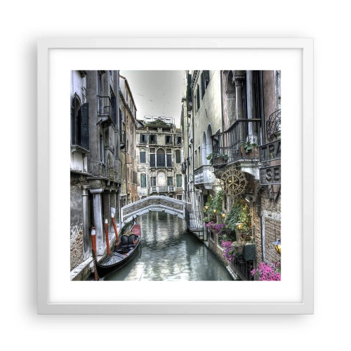 Poster in een witte lijst - Eeuwenlang in stille reflectie - 40x40 cm