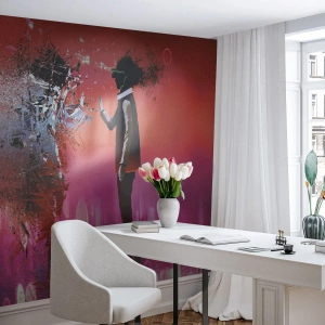 Fotobehang Premium Canvas - Kun je naar jezelf kijken? - Abstractie, Deel, Mensen - 450x315 cm