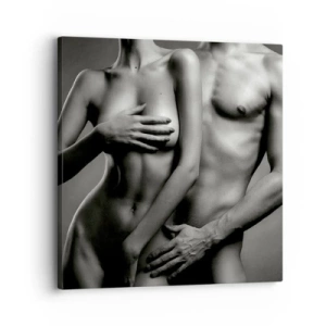 Schilderen op canvas - Adam en Eva - 30x30 cm