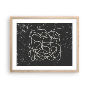 Een poster in een licht eiken lijst - Dwalende gedachten - 50x40 cm