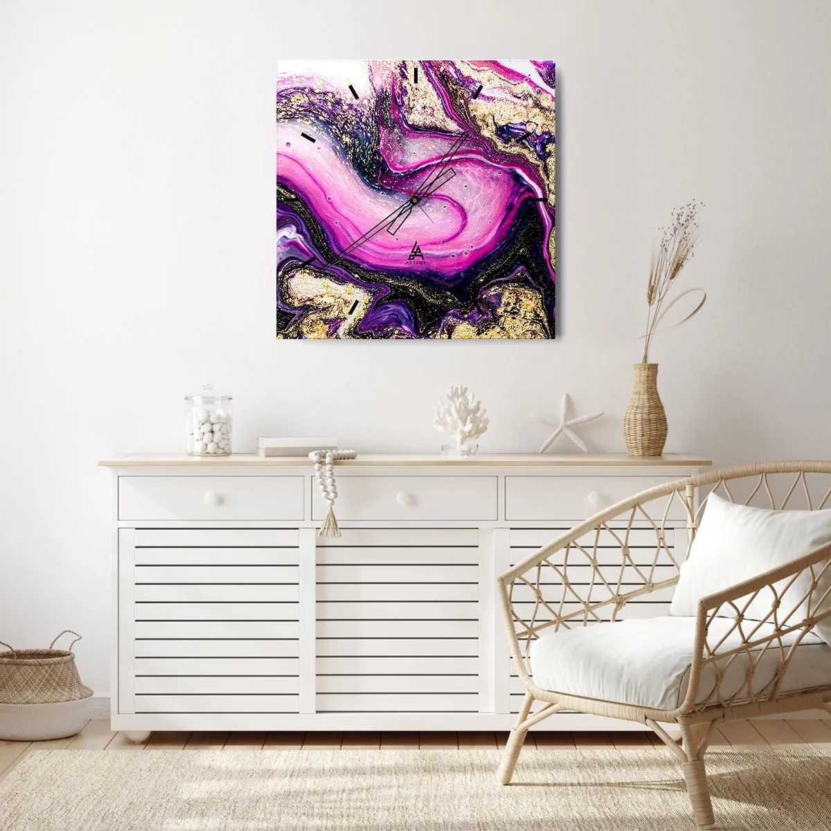 Wandklok - Klok - Een momentje achter de schermen - 30x30 cm