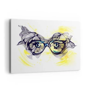 Schilderen op canvas - Door een blauwe bril - 120x80 cm