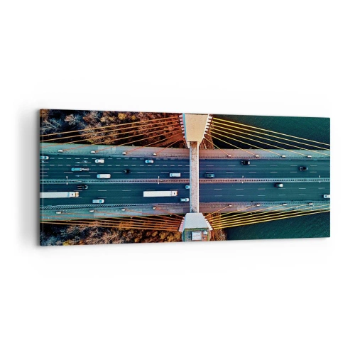 Schilderen op canvas - BEYOND the waters, beyond the forest - 100x40 cm