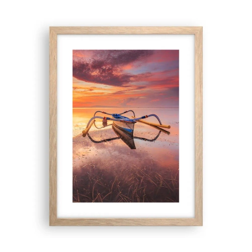 Een poster in een licht eiken lijst - De rust van een tropische avond - 30x40 cm