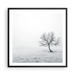 Poster in een zwarte lijst - Tegen het niets - 60x60 cm