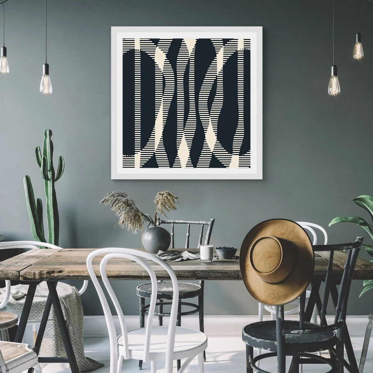 Poster in een witte lijst - Een poging om de duisternis te doorbreken - 50x50 cm