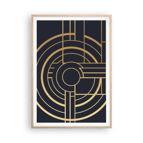 Een poster in een licht eiken lijst - Draaien van dingen - 70x100 cm