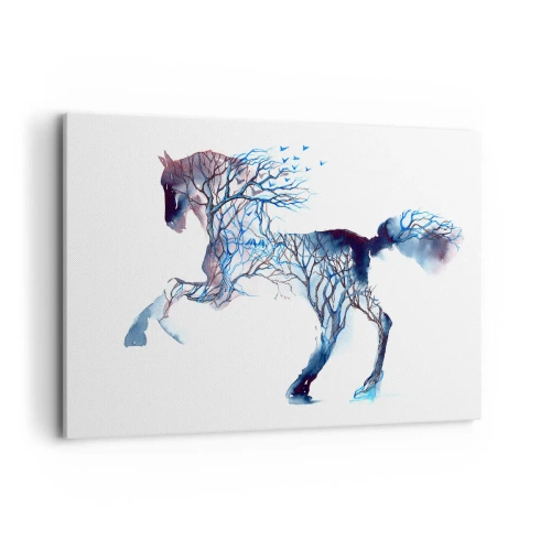 Schilderen op canvas - En alsof het bos was verplaatst - 120x80 cm