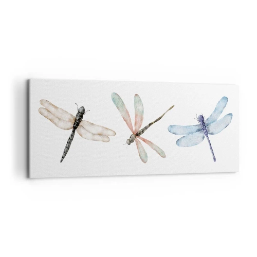 Schilderen op canvas - Gewichtloze libellen - 100x40 cm