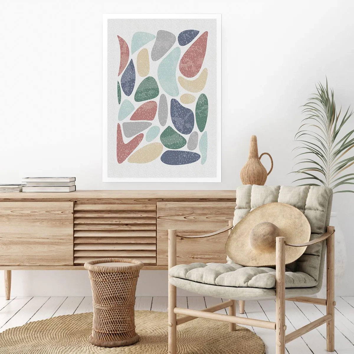 Poster - Een mozaïek van poederkleuren - 40x50 cm