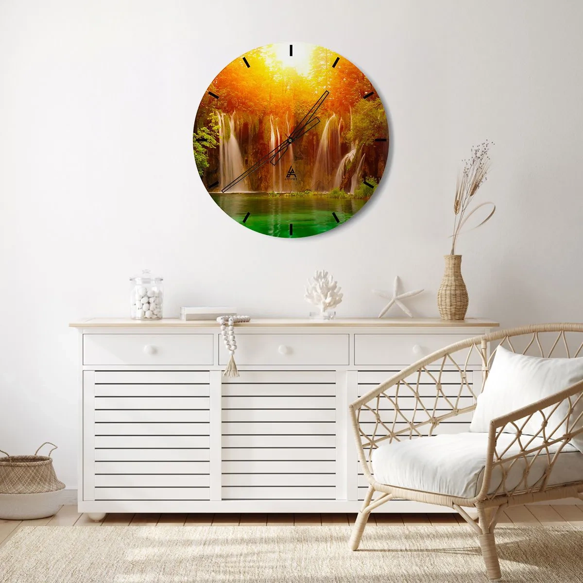 Wandklok - Klok - In de zon en in de schaduw - 40x40 cm