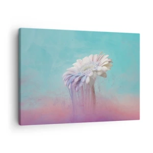 Schilderen op canvas - Pastelkleurige gerbera met een wazig effect - 70x50cm - De bloemenonderwereld - Moderne wanddecoratie voor woonkamer en slaapkamer ARTTOR