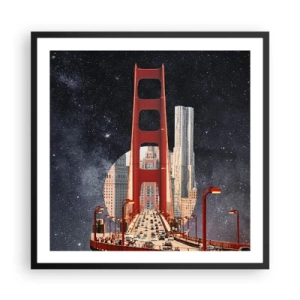 Poster in een zwarte lijst - Altijd in het centrum - 60x60 cm