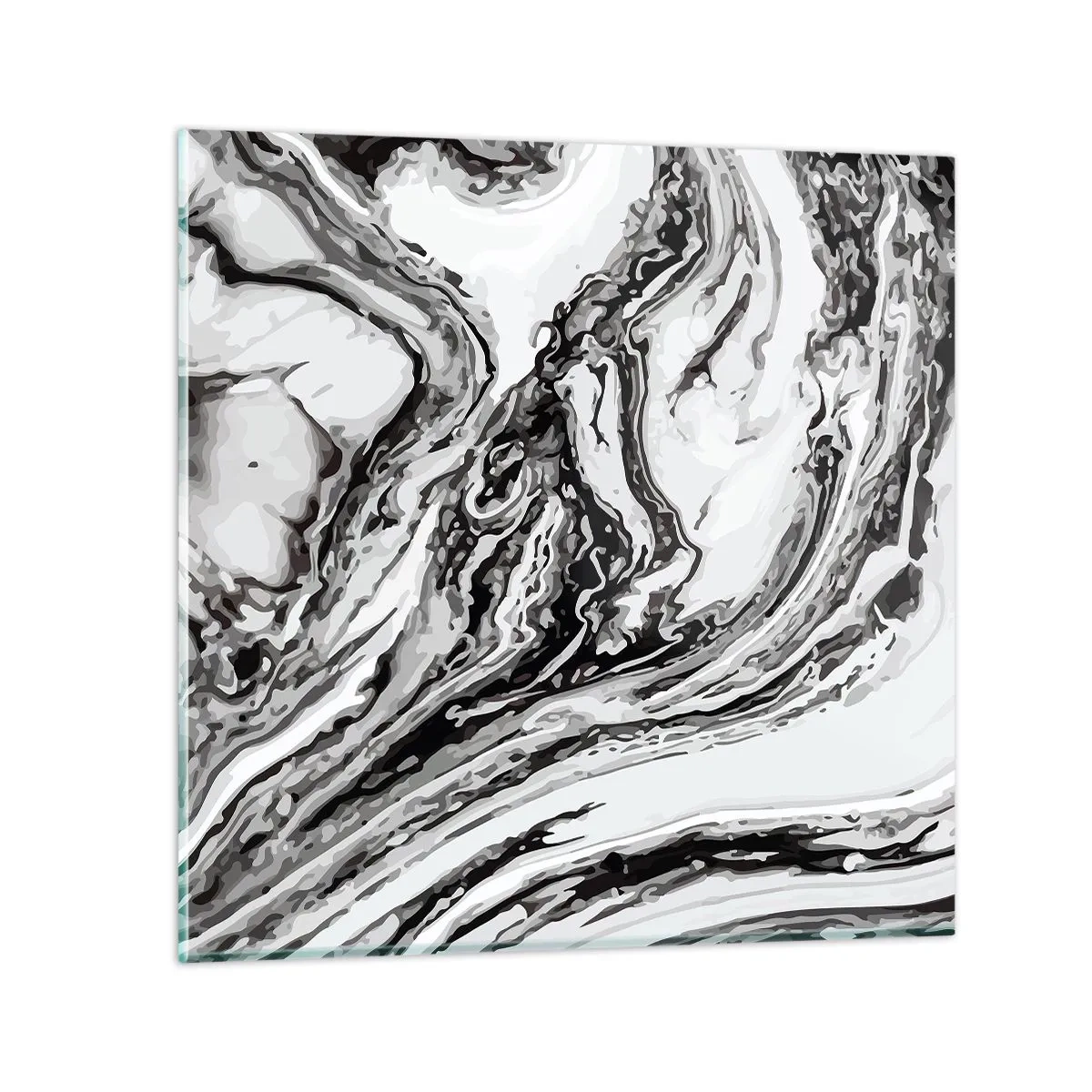 Schilderen op glas - In het begin was er chaos - 40x40 cm