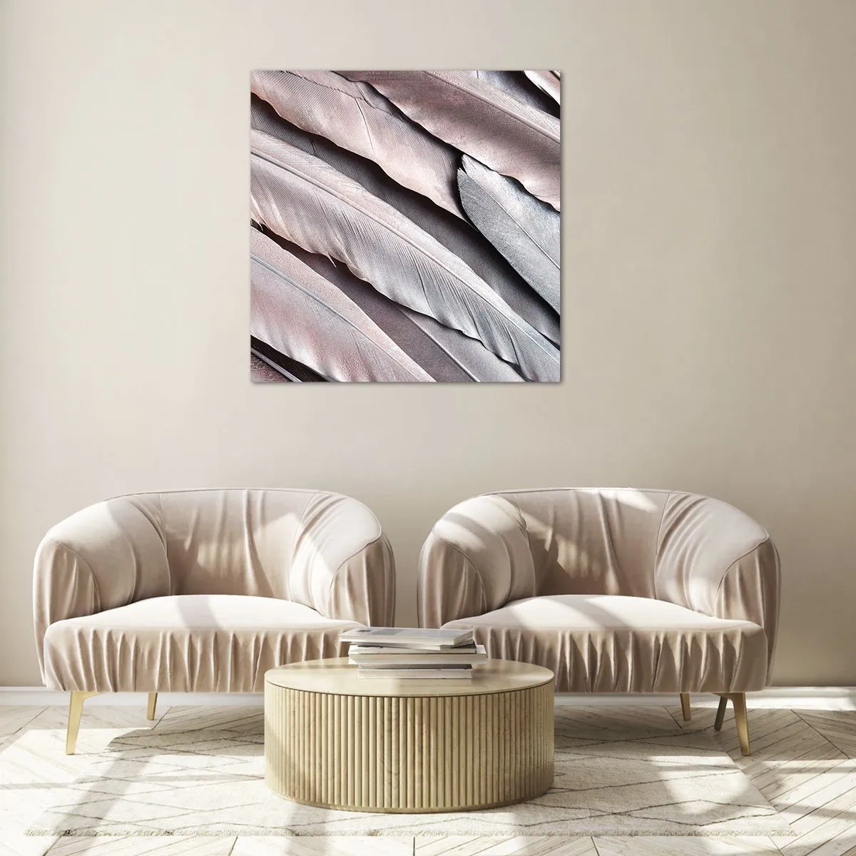 Schilderen op glas - In roze zilver - 70x70 cm