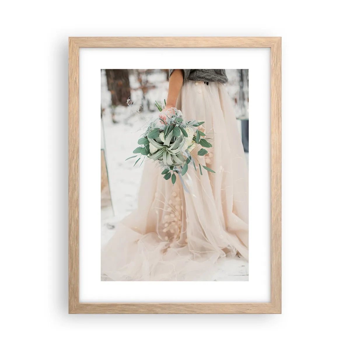 Een poster in een licht eiken lijst - En ze leefden nog lang en gelukkig - 30x40 cm