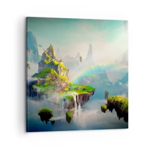 Schilderen op canvas - Midden in de lucht - gelukkige eilanden - 60x60 cm