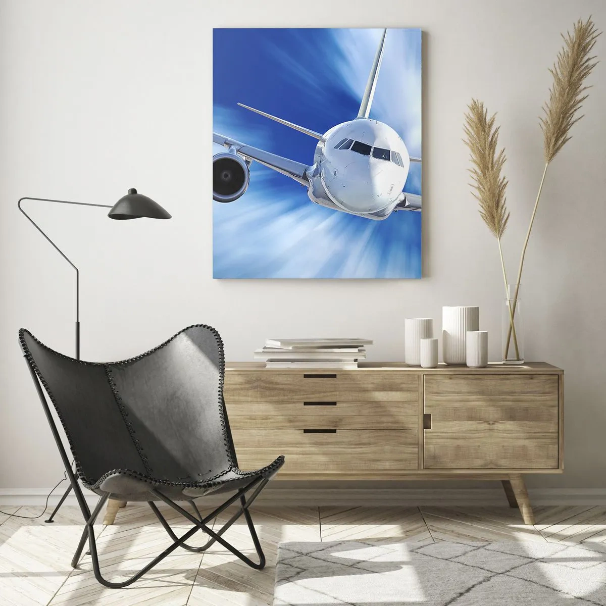 Schilderen op glas - Sneller dan de wind in de lucht - 50x70 cm