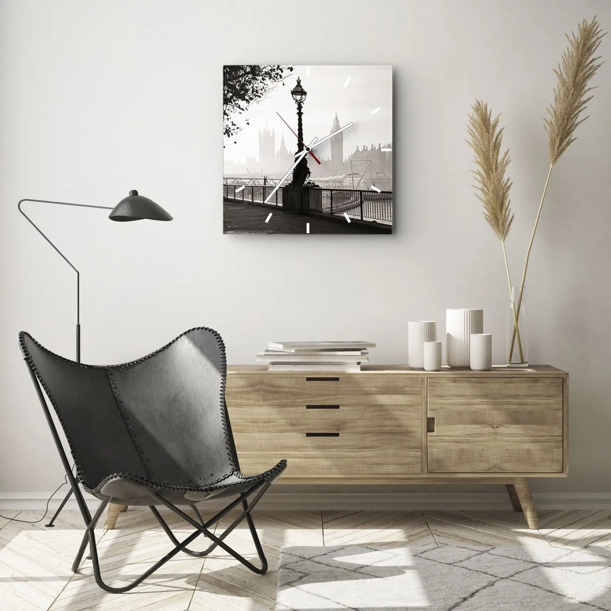 Wandklok - Klok - Ochtend in Londen - 40x40 cm