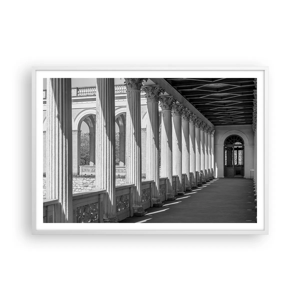 Poster in een witte lijst - Zonnige arcade - 100x70 cm
