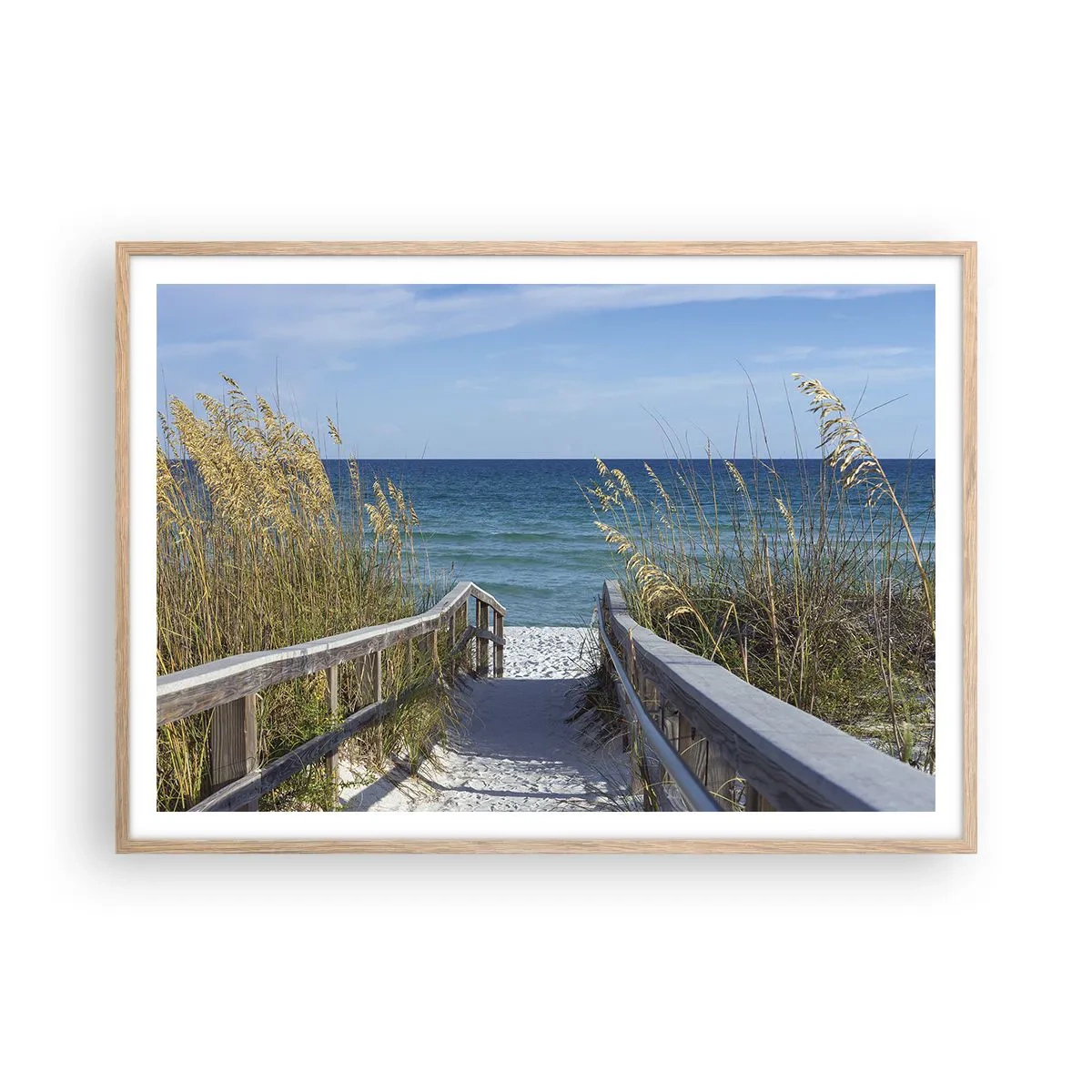 Een poster in een licht eiken lijst - In de zon, in de wind - 100x70 cm