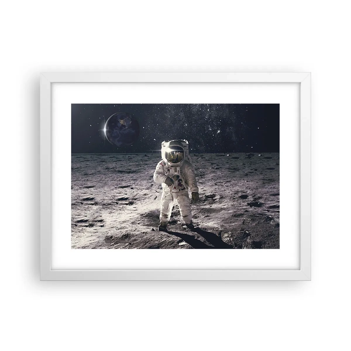 Poster in een witte lijst - Groetjes van de maan - 40x30 cm