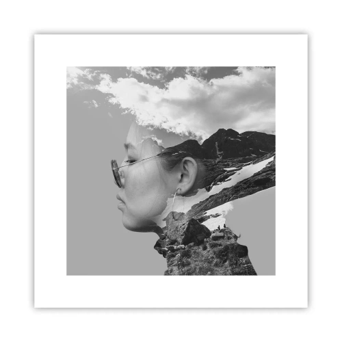 Poster - Top en bewolkt portret - 30x30 cm
