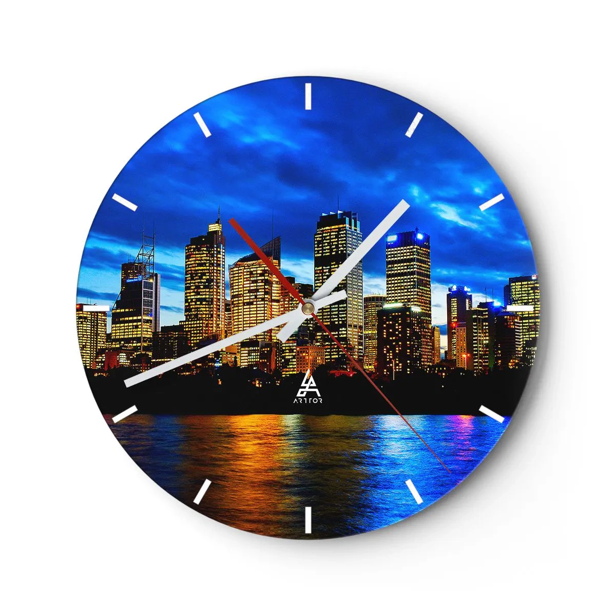 Wandklok - Klok - Een nacht van licht en kleuren - 40x40 cm