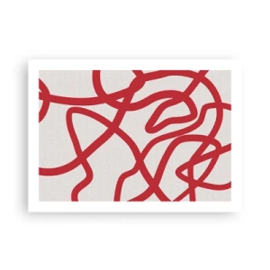 Poster - Rood op wit - 70x50 cm